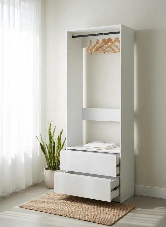Alt view image 7 of 7 - Prosper 32" White Wood Walk-in Closet with Two Drawers