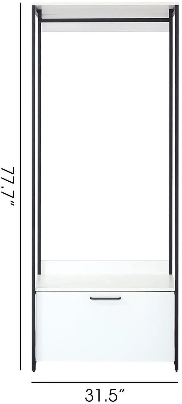 Alt view image 3 of 7 - Fiona Wood and Metal Walk-in Closet with One Drawer