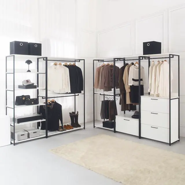 Alt view image 2 of 7 - Fiona Wood and Metal Walk-in Closet with One Drawer
