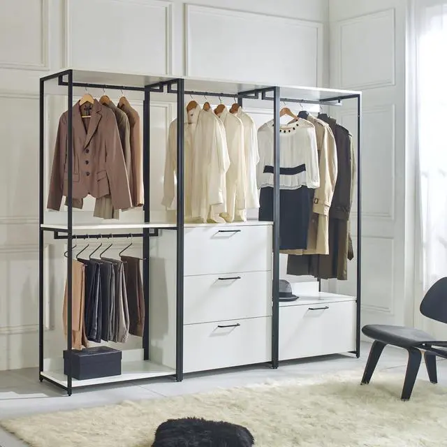 Alt view image 6 of 7 - Fiona Wood and Metal Walk-in Closet with One Drawer