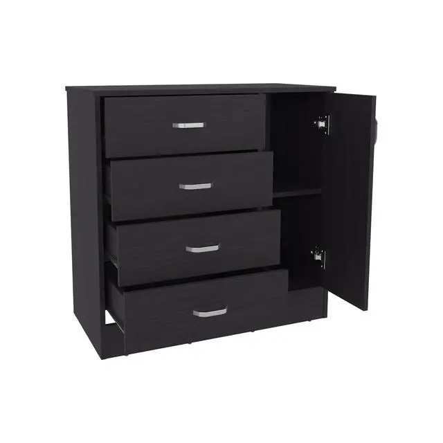 Alt view image 4 of 6 - Wenge Dresser with Drawers and Door, Set of 2