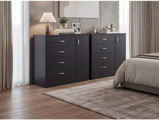 Main image of Wenge Dresser with Drawers and Door, Set of 2