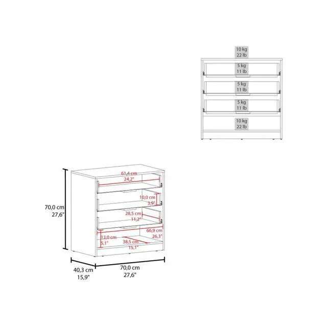 Alt view image 5 of 6 - Natural Oak / Grey Matt Dresser with Drawers, Set of 2