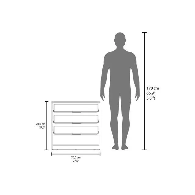 Alt view image 6 of 6 - Natural Oak / Grey Matt Dresser with Drawers, Set of 2
