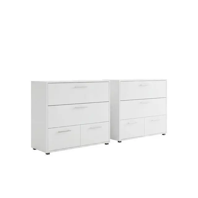 Alt view image 3 of 7 - White Dresser with Drawers, Set of 2