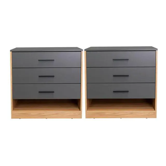Alt view image 4 of 6 - Natural Oak / Grey Matt Dresser with Drawers, Set of 2