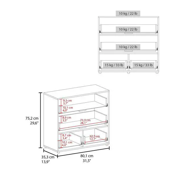 Alt view image 7 of 7 - White Dresser with Drawers, Set of 2