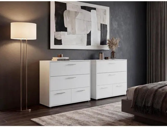 Main image of White Dresser with Drawers, Set of 2