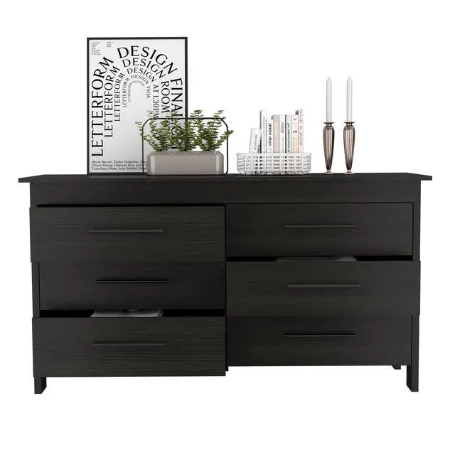 Alt view image 4 of 4 - Wenge 6-drawer Dressers, Set of 2
