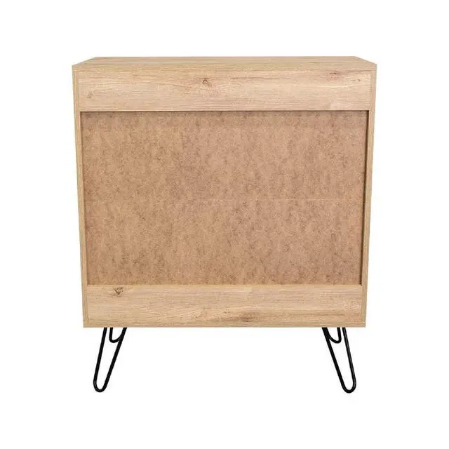 Alt view image 7 of 7 - Light Oak 3-Drawer Dressers with Metal Legs, Set of 2