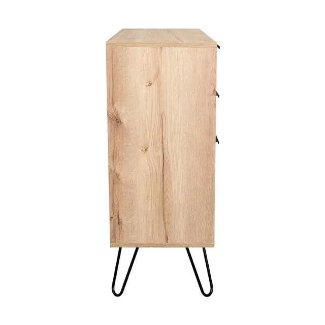 Alt view image 5 of 7 - Light Oak 3-Drawer Dressers with Metal Legs, Set of 2