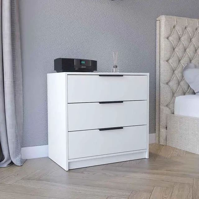 Main image of Kaia 3 Drawers Dresser, Superior Top -White