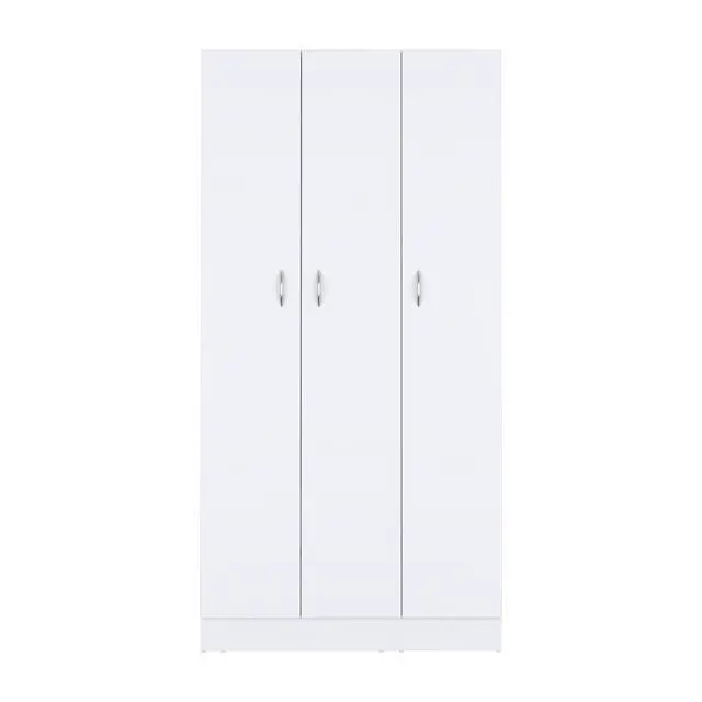 Alt view image 4 of 7 - Ohio Armoire Wardrobe with 3-Doors, 2-Drawers, and 4-Tier Shelves White