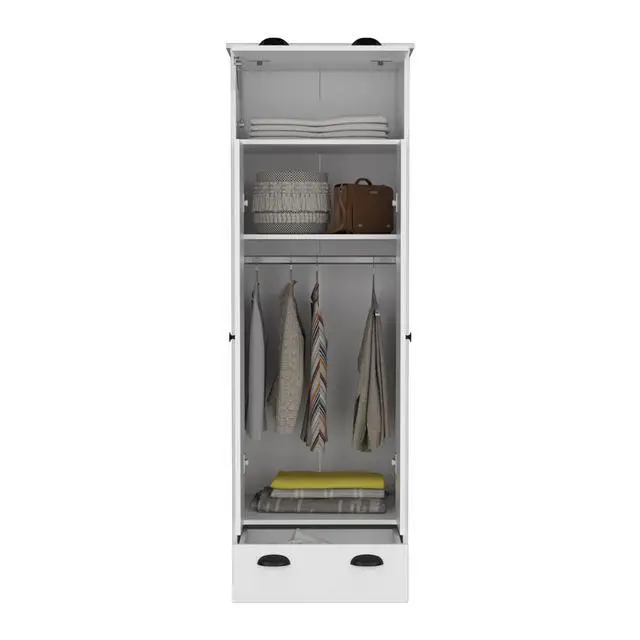 Alt view image 6 of 7 - Falkland Armoire with 1 Drawer and 1 Hinged Drawer with Handles