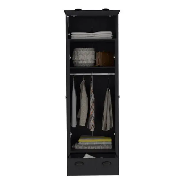 Alt view image 5 of 7 - Falkland Armoire with 1 Drawer and 1 Hinged Drawer with Handles