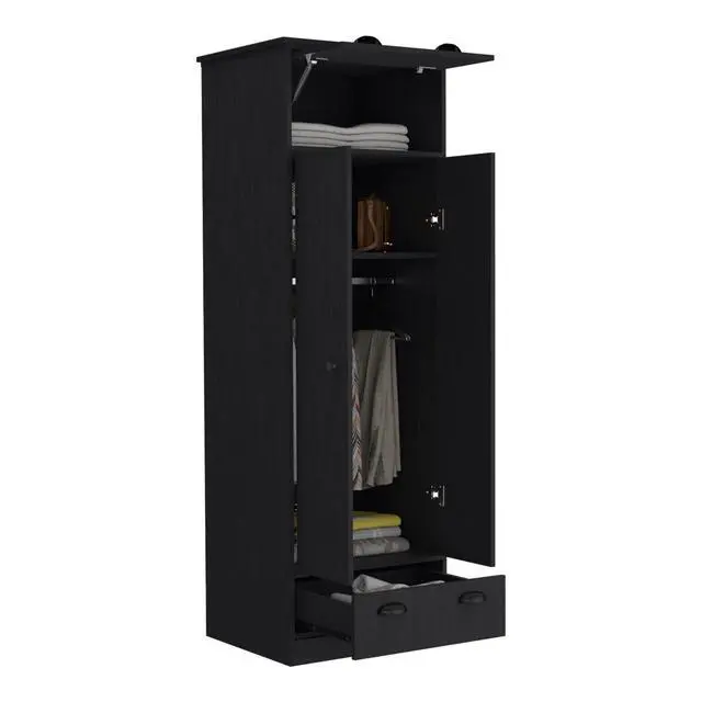 Alt view image 7 of 7 - Falkland Armoire with 1 Drawer and 1 Hinged Drawer with Handles