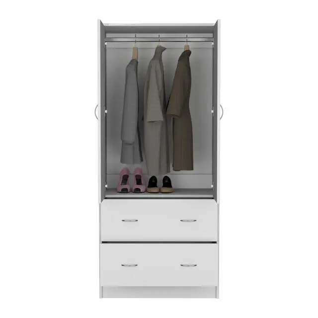 Alt view image 7 of 7 - Taly 2-Doors 2-Drawers Armoire White