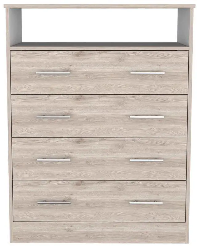 Main image of Four Drawer Dresser Wuju, Bedroom, Light Gray / White