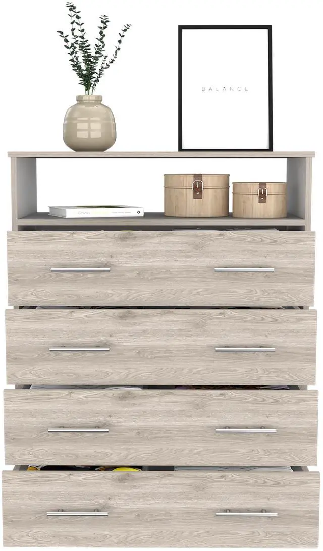 Alt view image 3 of 7 - Four Drawer Dresser Wuju, Bedroom, Light Gray / White