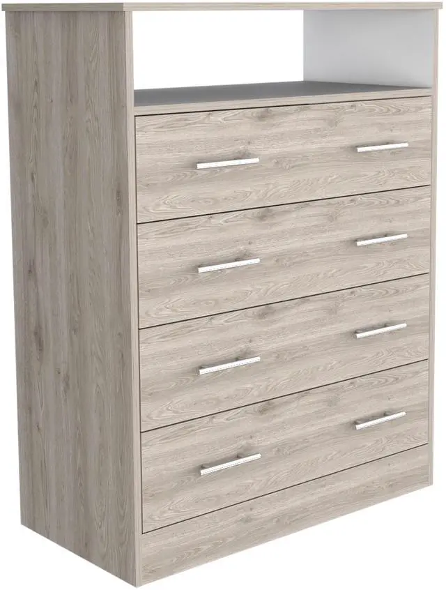 Alt view image 6 of 7 - Four Drawer Dresser Wuju, Bedroom, Light Gray / White