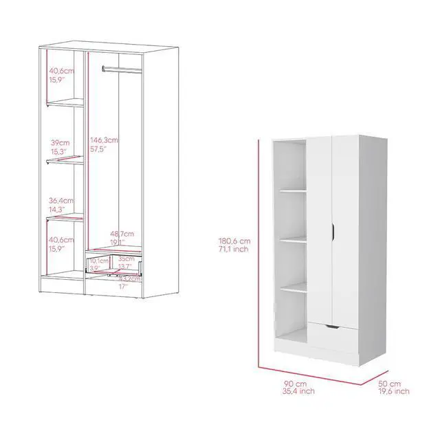 Alt view image 7 of 7 - Armoire Dover, Bedroom, White