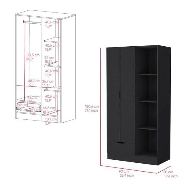Alt view image 7 of 7 - Armoire Dover, Bedroom, Black