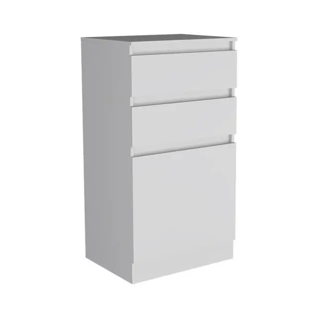 Alt view image 4 of 7 - Dresser 43"H, Jewelry Box, Mirror, Single Door Cabinet, Two Drawers, White