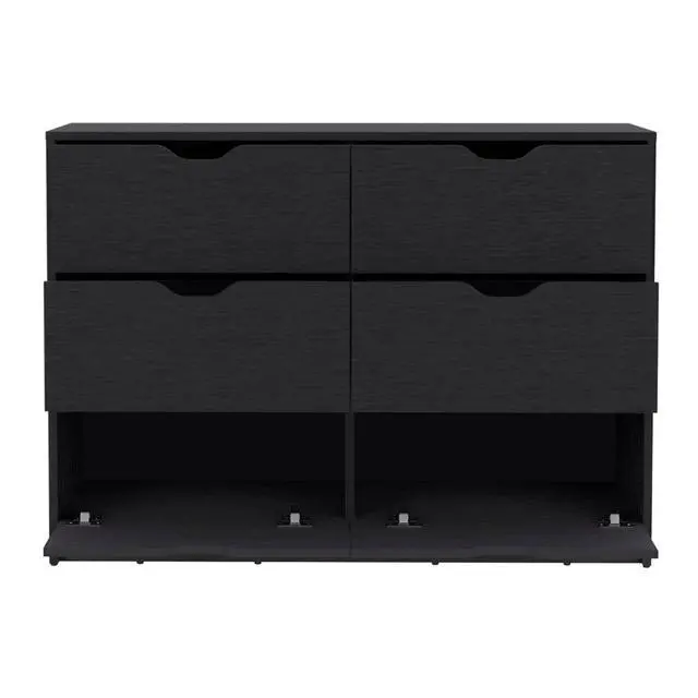 Alt view image 3 of 7 - Dresser 30"H, Drawer Dresser with 2 Lower Cabinets, Drawer Chest, Black