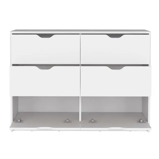 Alt view image 3 of 7 - Dresser 30"H, 4 Drawer Dresser with 2 Lower Cabinets, Drawer Chest, White