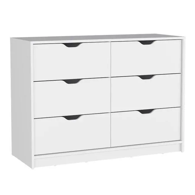 Alt view image 4 of 7 - Dresser 30"H, 4 Drawer Dresser with 2 Lower Cabinets, Drawer Chest, White