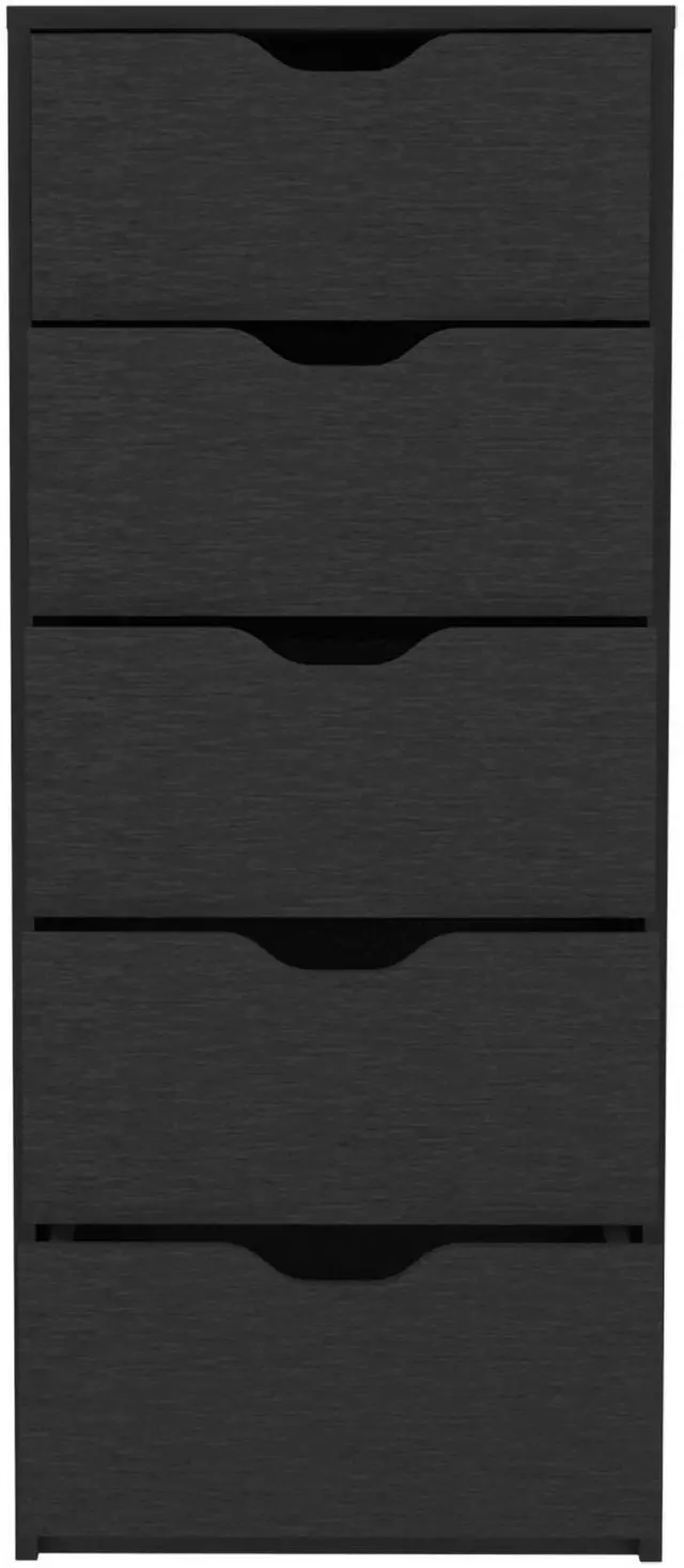 Alt view image 3 of 7 - Dresser 42"H, 5 Drawers , Slim Storage Chest of Drawers, Black
