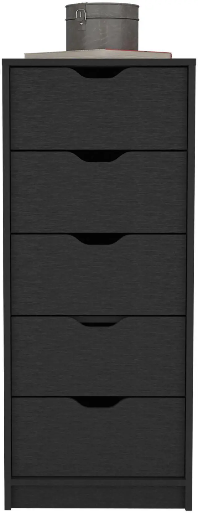 Alt view image 6 of 7 - Dresser 42"H, 5 Drawers , Slim Storage Chest of Drawers, Black