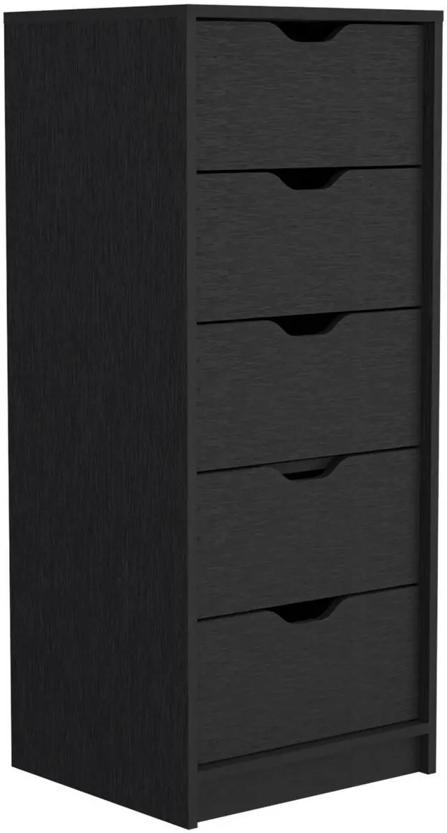 Alt view image 4 of 7 - Dresser 42"H, 5 Drawers , Slim Storage Chest of Drawers, Black