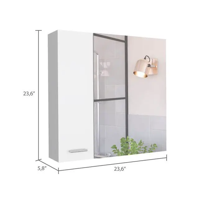 Alt view image 3 of 6 - Kenya Medicine Cabinet, Mirror, Double Door, Four Interior Shelves