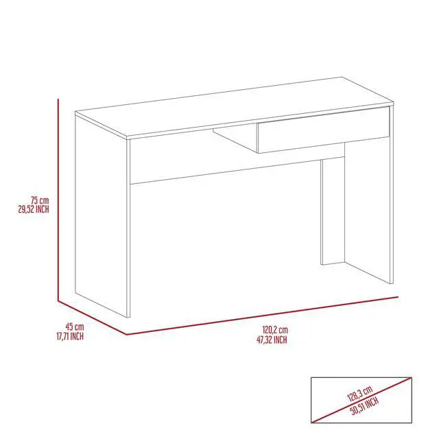 Alt view image 3 of 6 - Tampa Writing Computer Desk ,Two Drawers