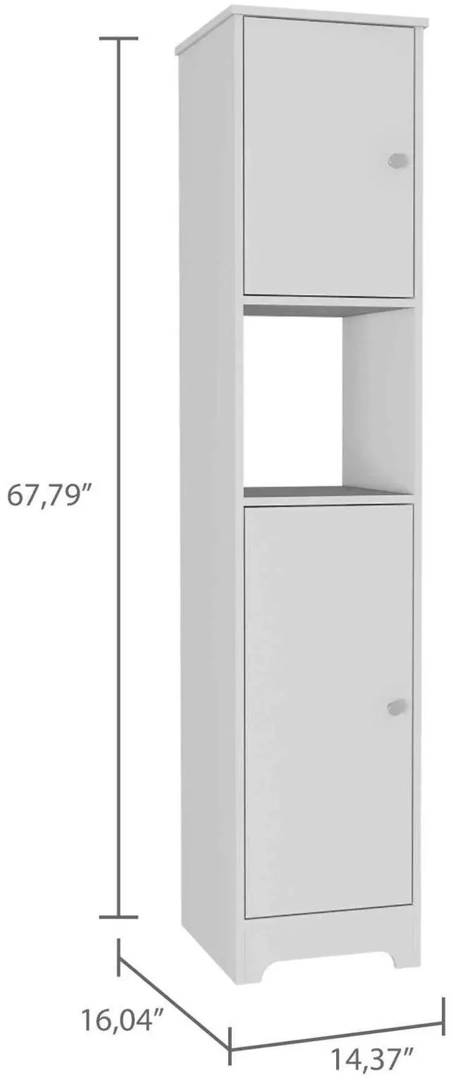Alt view image 3 of 7 - Charlotte Linen Cabinet, 2 Single Door Cabinet, Division, One Shelf