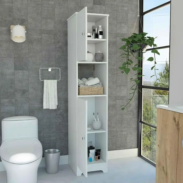 Alt view image 4 of 7 - Charlotte Linen Cabinet, 2 Single Door Cabinet, Division, One Shelf