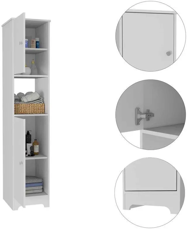 Alt view image 5 of 7 - Charlotte Linen Cabinet, 2 Single Door Cabinet, Division, One Shelf