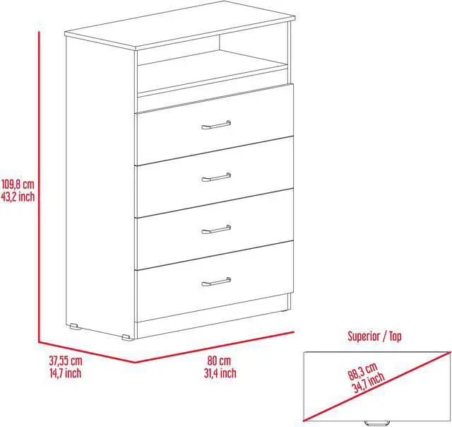 Alt view image 7 of 7 - Dresser Atlanta, Bedroom, Black