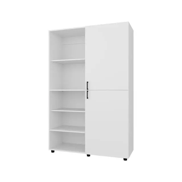Alt view image 3 of 7 - Ollie 2-Door Wardrobe with Open Storage,White