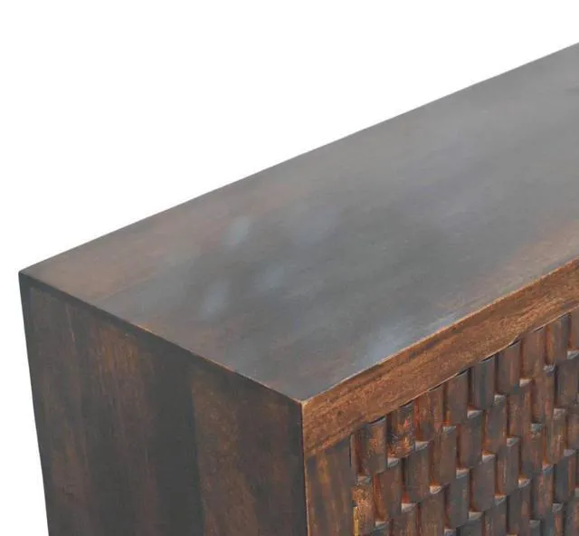 Alt view image 3 of 7 - Solid Wood Arno Chest,Mocha Tone,3-Drawers