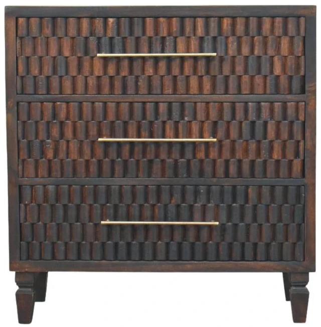 Alt view image 2 of 7 - Solid Wood Arno Chest,Mocha Tone,3-Drawers