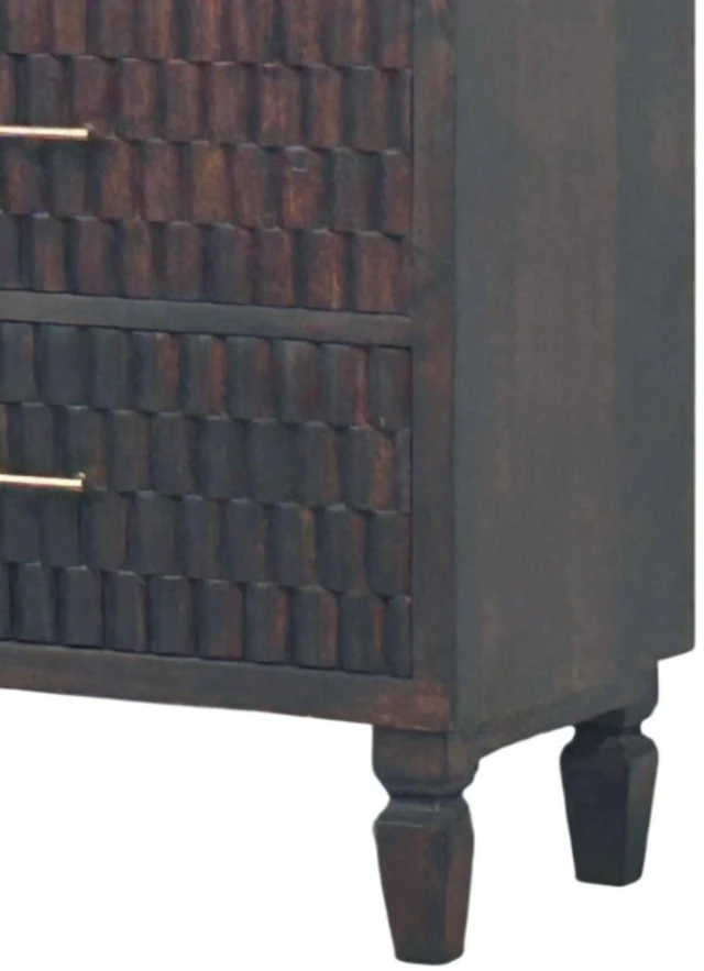 Alt view image 6 of 7 - Solid Wood Arno Chest,Mocha Tone,3-Drawers