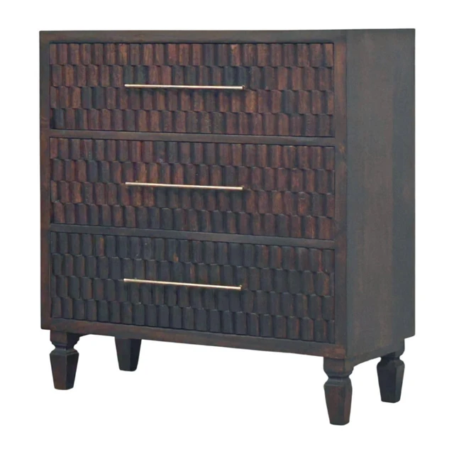 Alt view image 7 of 7 - Solid Wood Arno Chest,Mocha Tone,3-Drawers