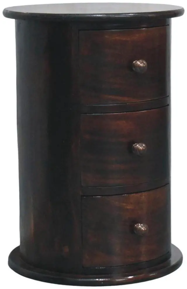 Main image of California Walnut Drum 3 Drawer Chest