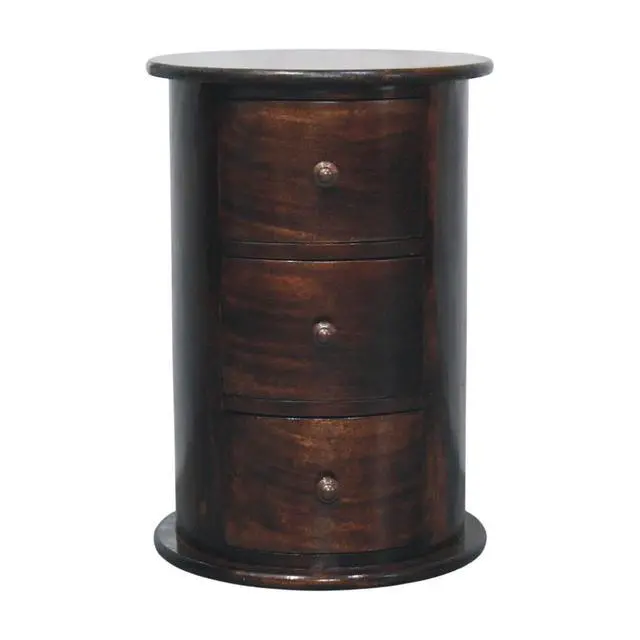 Alt view image 5 of 7 - California Walnut Drum 3 Drawer Chest