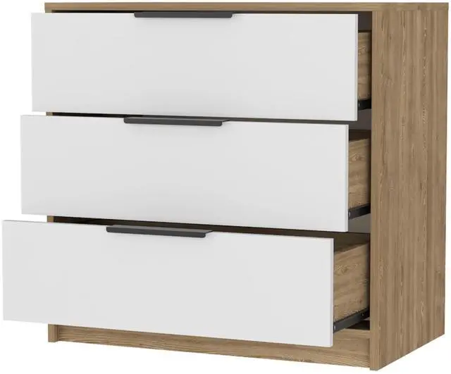 Alt view image 5 of 7 - Kaia 3 Drawers Dresser, Superior Top -White / Pine