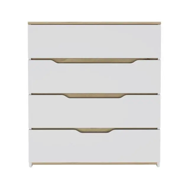 Alt view image 2 of 7 - Zoe Dresser, Superior Top, Four Drawers -White / Light Oak