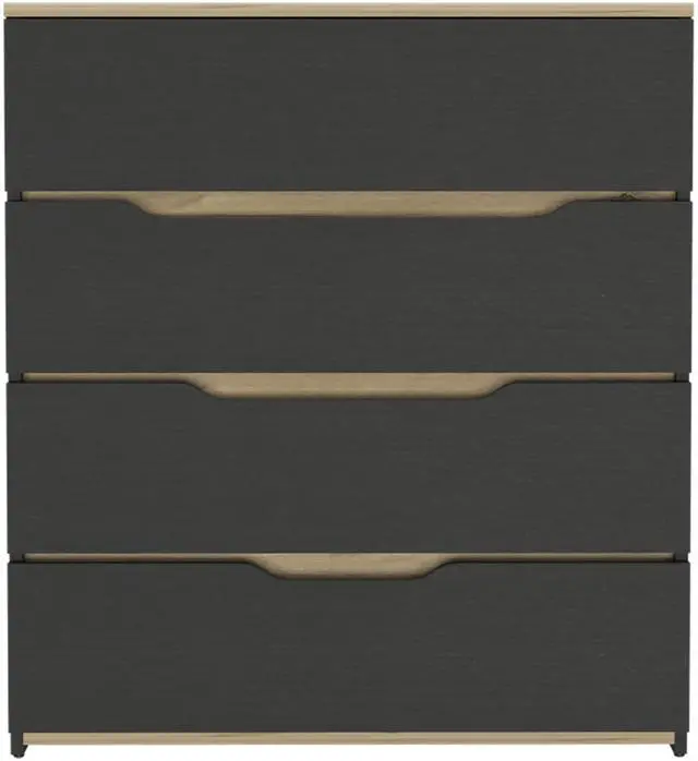 Main image of Zoe Dresser, Superior Top, Four Drawers -Black / Light Oak