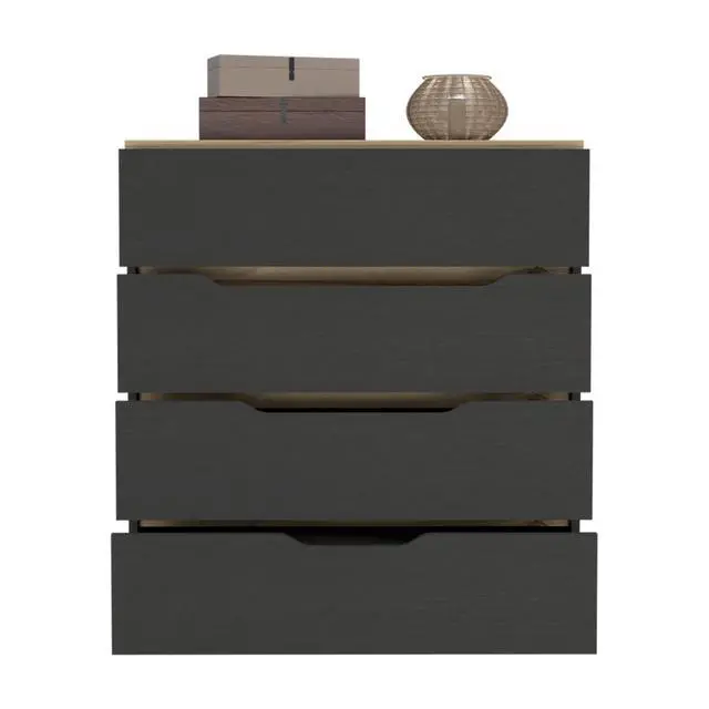 Alt view image 4 of 6 - Zoe Dresser, Superior Top, Four Drawers -Black / Light Oak